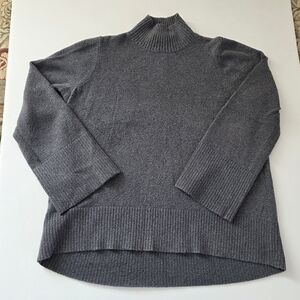 Loft Grey Mock Neck Tunic Bell Sleeve Size L